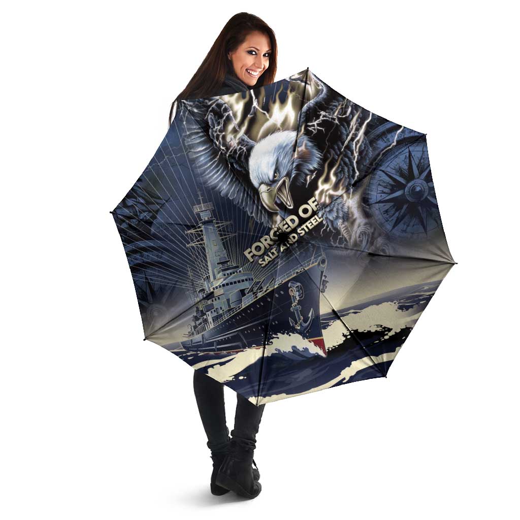 Navy Veteran 250th Anniversary Umbrella Forged Of Salt And Steel - Wonder Print Shop