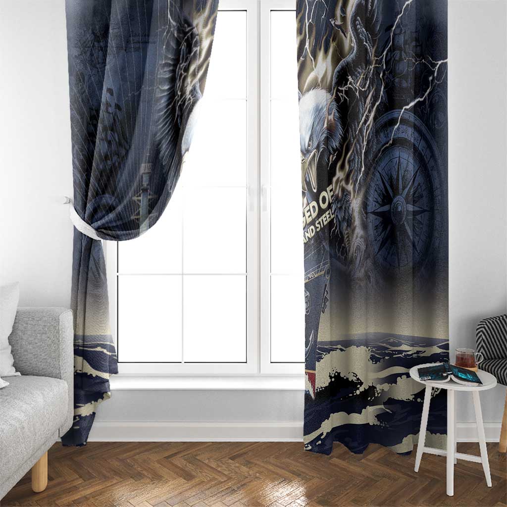 Navy Veteran 250th Anniversary Window Curtain Forged Of Salt And Steel - Wonder Print Shop