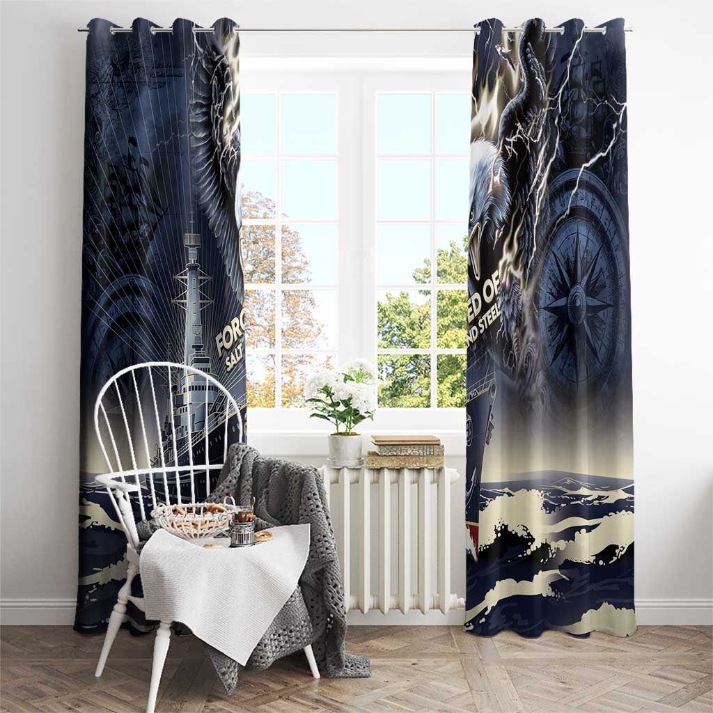Navy Veteran 250th Anniversary Window Curtain Forged Of Salt And Steel - Wonder Print Shop
