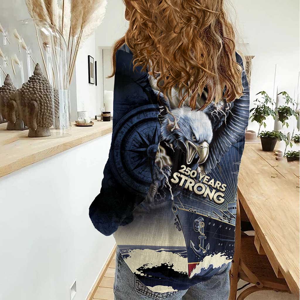 Navy Veteran 250th Anniversary Women Casual Shirt Forged Of Salt And Steel - Wonder Print Shop