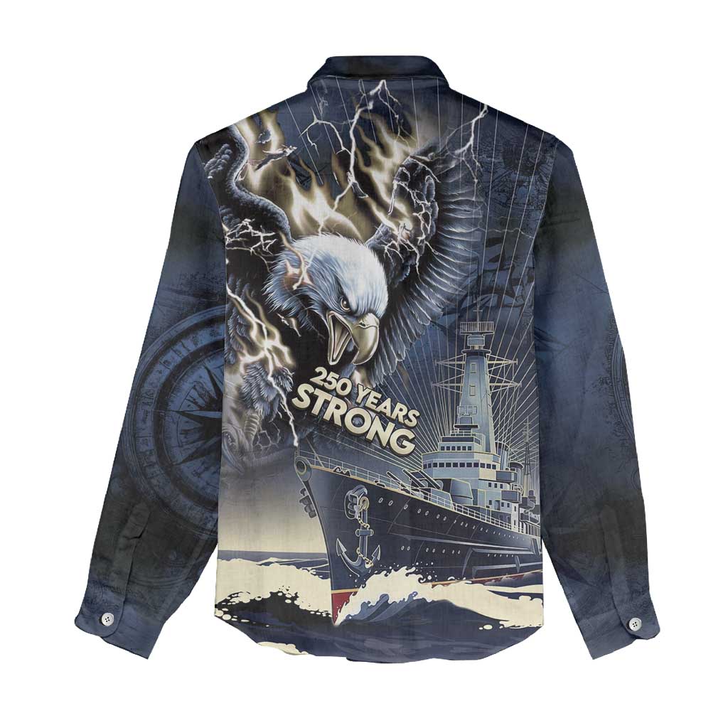 Navy Veteran 250th Anniversary Women Casual Shirt Forged Of Salt And Steel - Wonder Print Shop