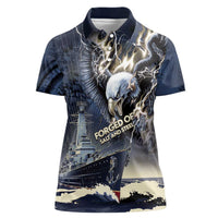 Navy Veteran 250th Anniversary Women Polo Shirt Forged Of Salt And Steel - Wonder Print Shop