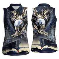 Navy Veteran 250th Anniversary Women Sleeveless Polo Shirt Forged Of Salt And Steel - Wonder Print Shop