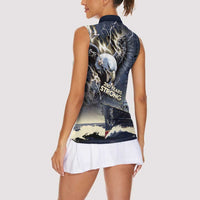 Navy Veteran 250th Anniversary Women Sleeveless Polo Shirt Forged Of Salt And Steel - Wonder Print Shop