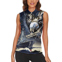 Navy Veteran 250th Anniversary Women Sleeveless Polo Shirt Forged Of Salt And Steel - Wonder Print Shop