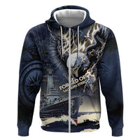 Navy Veteran 250th Anniversary Zip Hoodie Forged Of Salt And Steel - Wonder Print Shop
