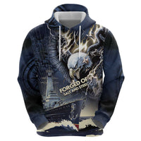 Navy Veteran 250th Anniversary Zip Hoodie Forged Of Salt And Steel - Wonder Print Shop