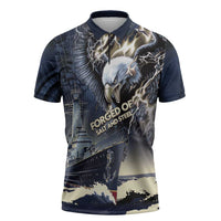 Navy Veteran 250th Anniversary Zipper Polo Shirt Forged Of Salt And Steel - Wonder Print Shop