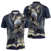 Navy Veteran 250th Anniversary Zipper Polo Shirt Forged Of Salt And Steel - Wonder Print Shop