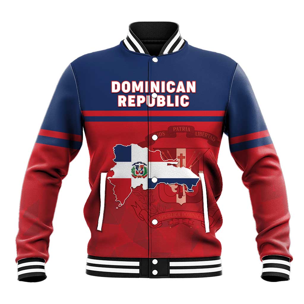 Personalized Dominican Republic Baseball Jacket Dominicana Flag Map