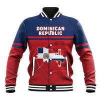 Personalized Dominican Republic Baseball Jacket Dominicana Flag Map