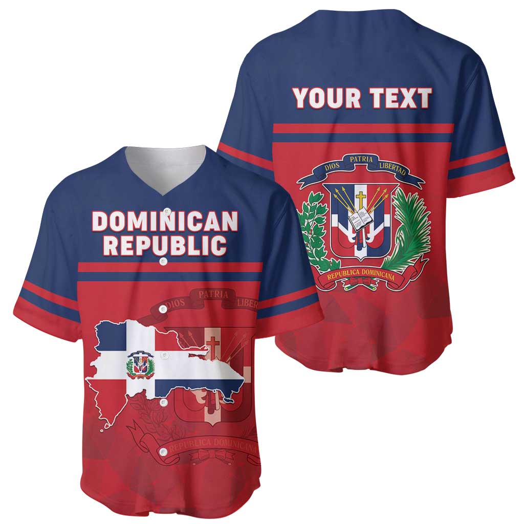 Personalized Dominican Republic Baseball Jersey Dominicana Flag Map
