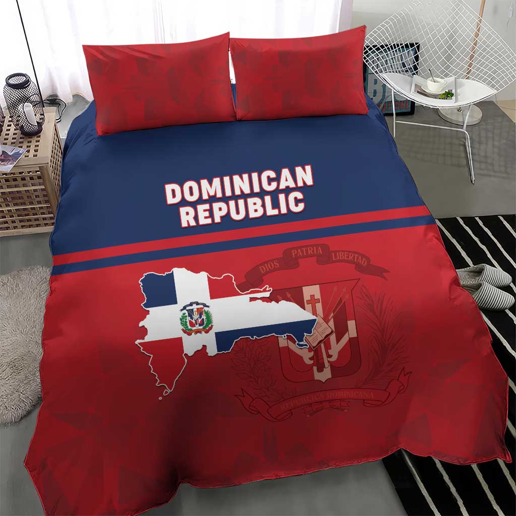 Dominican Republic Bedding Set Dominicana Flag Map