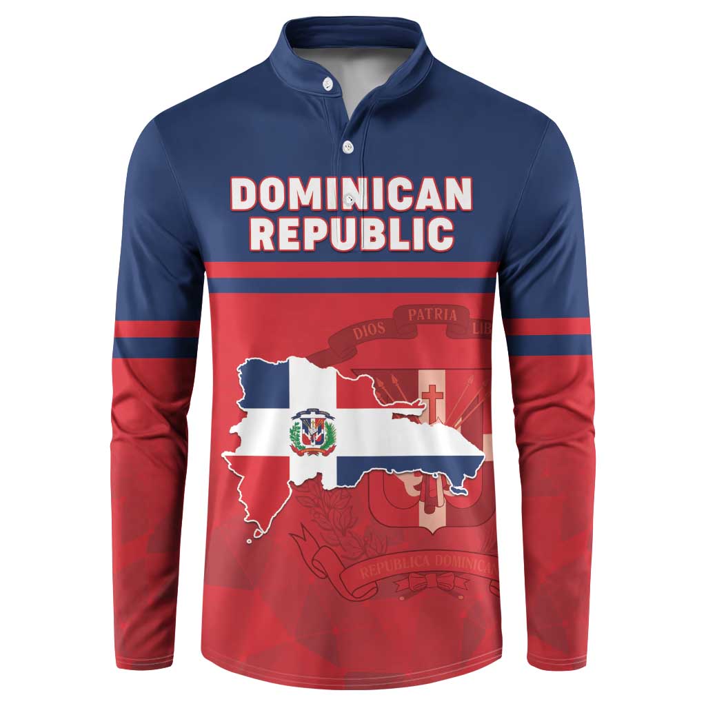 Personalized Dominican Republic Button Sweatshirt Dominicana Flag Map