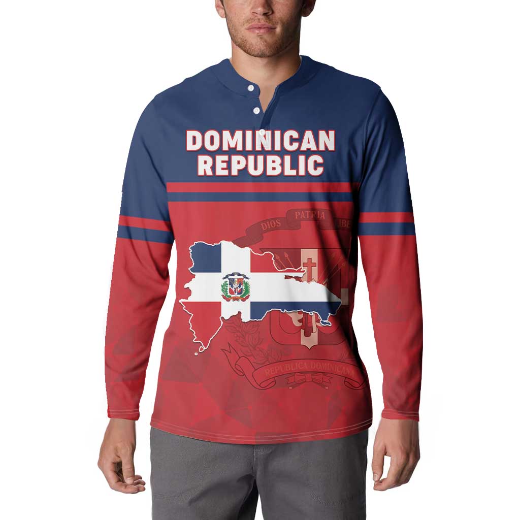 Personalized Dominican Republic Button Sweatshirt Dominicana Flag Map