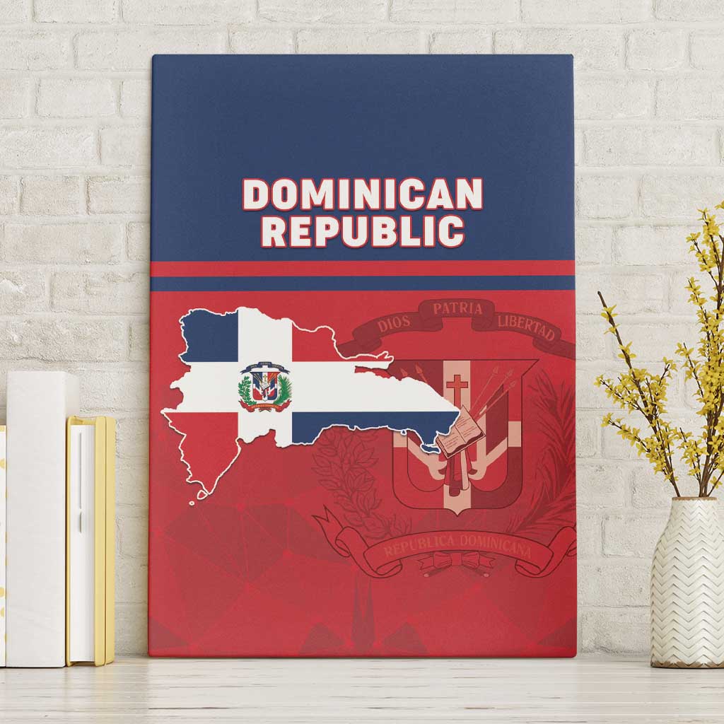 Dominican Republic Canvas Wall Art Dominicana Flag Map