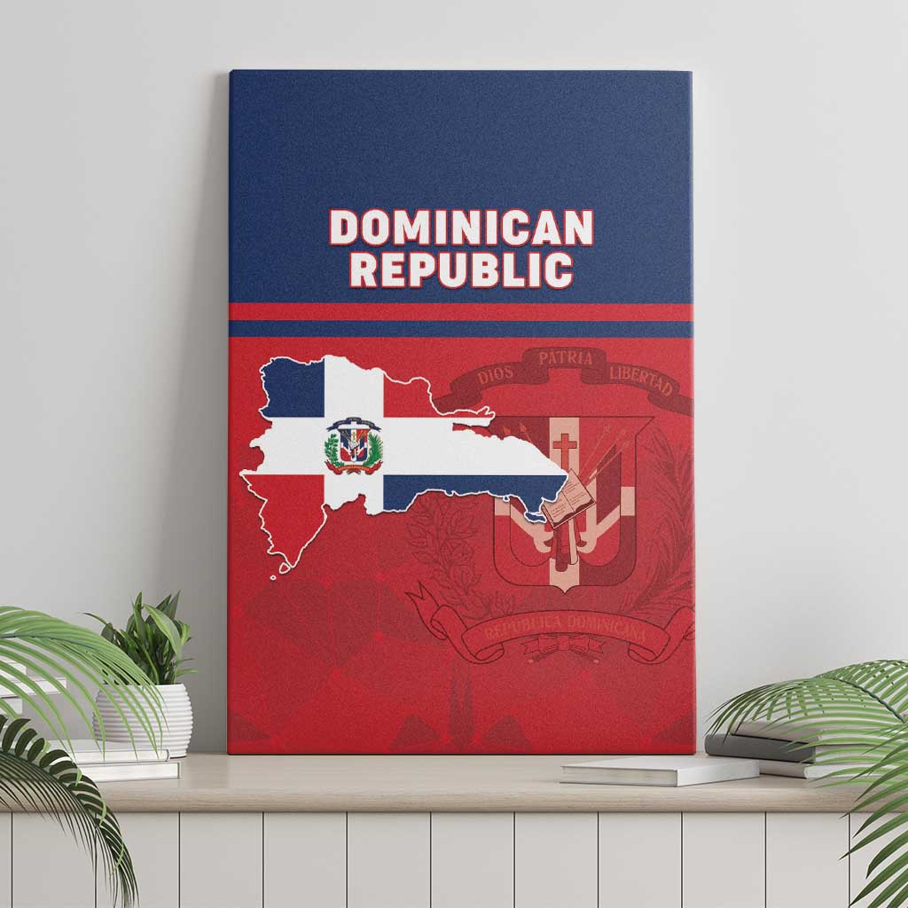 Dominican Republic Canvas Wall Art Dominicana Flag Map