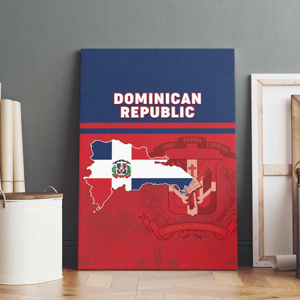 Dominican Republic Canvas Wall Art Dominicana Flag Map