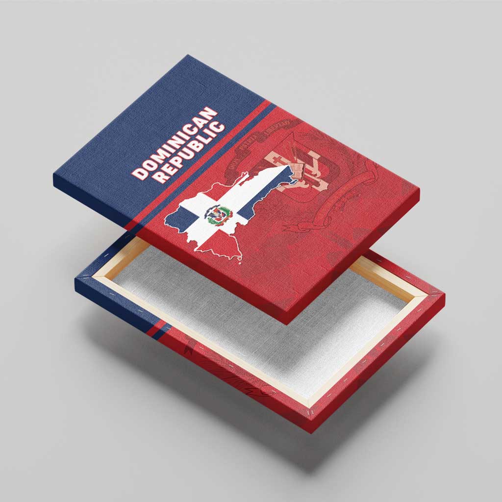 Dominican Republic Canvas Wall Art Dominicana Flag Map