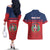 Personalized Dominican Republic Couples Matching Off The Shoulder Long Sleeve Dress and Hawaiian Shirt Dominicana Flag Map
