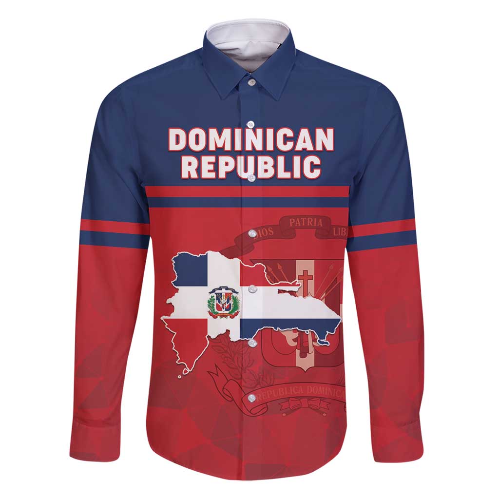 Personalized Dominican Republic Family Matching Long Sleeve Bodycon Dress and Hawaiian Shirt Dominicana Flag Map