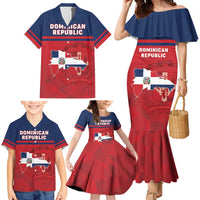 Personalized Dominican Republic Family Matching Mermaid Dress and Hawaiian Shirt Dominicana Flag Map