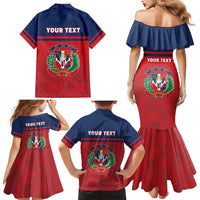 Personalized Dominican Republic Family Matching Mermaid Dress and Hawaiian Shirt Dominicana Flag Map