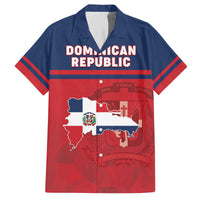 Personalized Dominican Republic Family Matching Off The Shoulder Long Sleeve Dress and Hawaiian Shirt Dominicana Flag Map