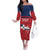 Personalized Dominican Republic Family Matching Off The Shoulder Long Sleeve Dress and Hawaiian Shirt Dominicana Flag Map