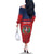 Personalized Dominican Republic Family Matching Off The Shoulder Long Sleeve Dress and Hawaiian Shirt Dominicana Flag Map