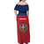 Personalized Dominican Republic Family Matching Off Shoulder Maxi Dress and Hawaiian Shirt Dominicana Flag Map