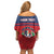 Personalized Dominican Republic Family Matching Off Shoulder Short Dress and Hawaiian Shirt Dominicana Flag Map