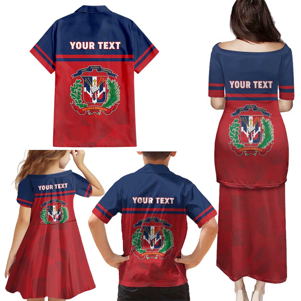 Personalized Dominican Republic Family Matching Puletasi and Hawaiian Shirt Dominicana Flag Map