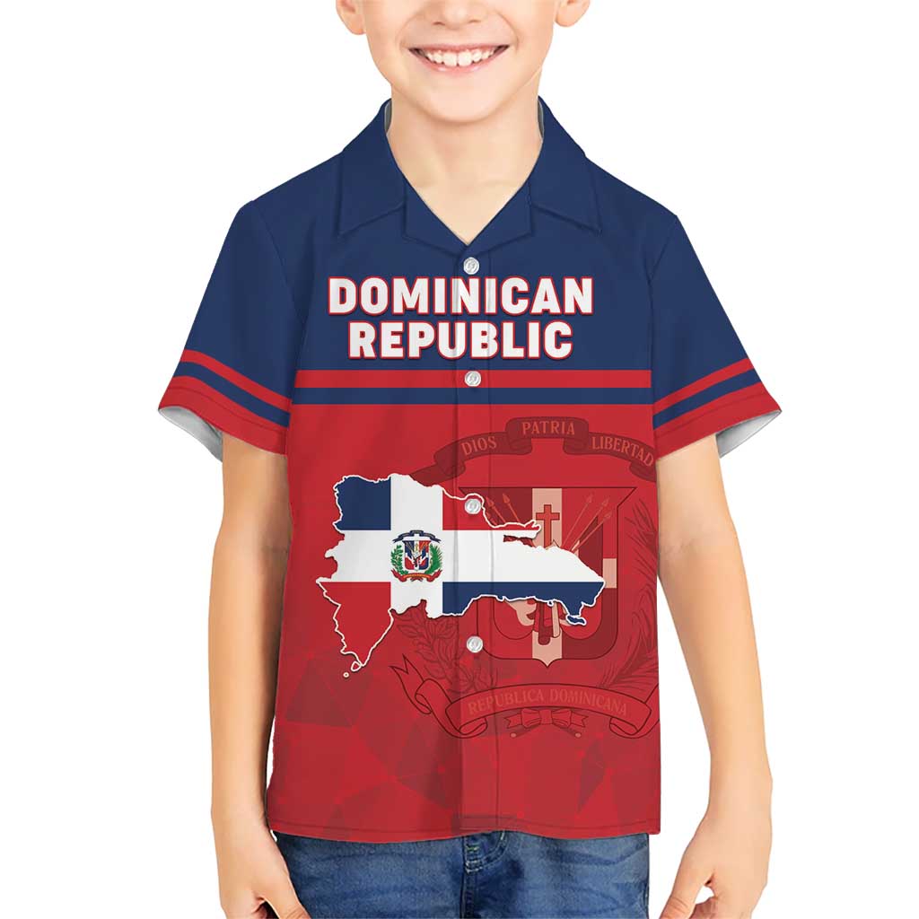 Personalized Dominican Republic Kid Hawaiian Shirt Dominicana Flag Map