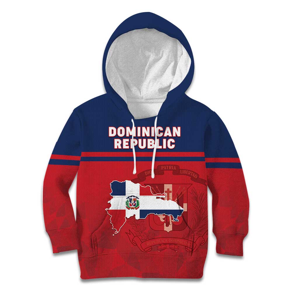 Personalized Dominican Republic Kid Hoodie Dominicana Flag Map