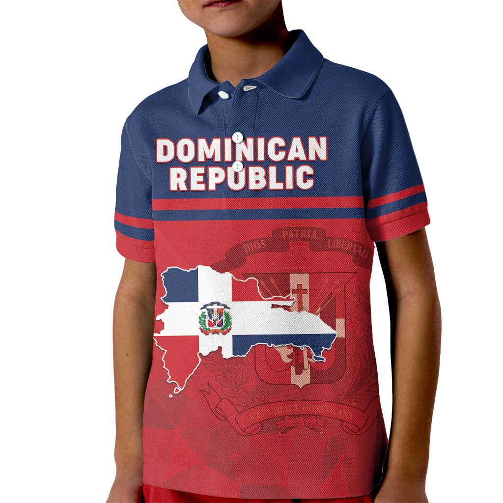 Personalized Dominican Republic Kid Polo Shirt Dominicana Flag Map