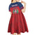 Personalized Dominican Republic Kid Short Sleeve Dress Dominicana Flag Map
