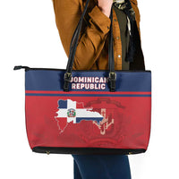 Dominican Republic Leather Tote Bag Dominicana Flag Map