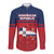 Personalized Dominican Republic Long Sleeve Button Shirt Dominicana Flag Map