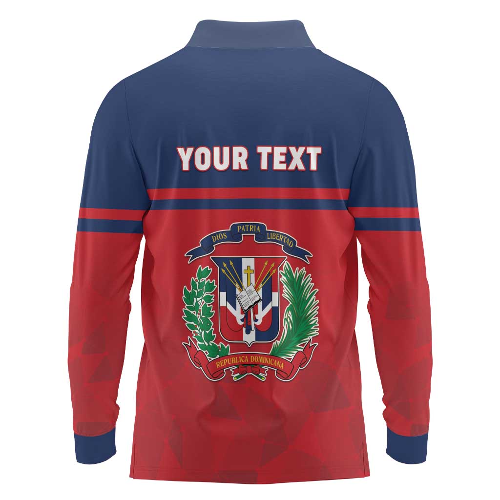 Personalized Dominican Republic Long Sleeve Polo Shirt Dominicana Flag Map