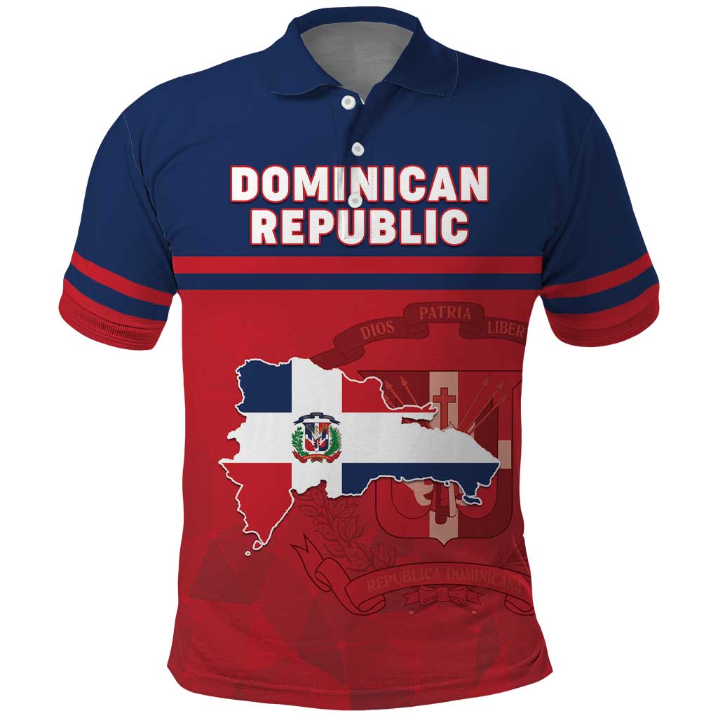 Personalized Dominican Republic Polo Shirt Dominicana Flag Map
