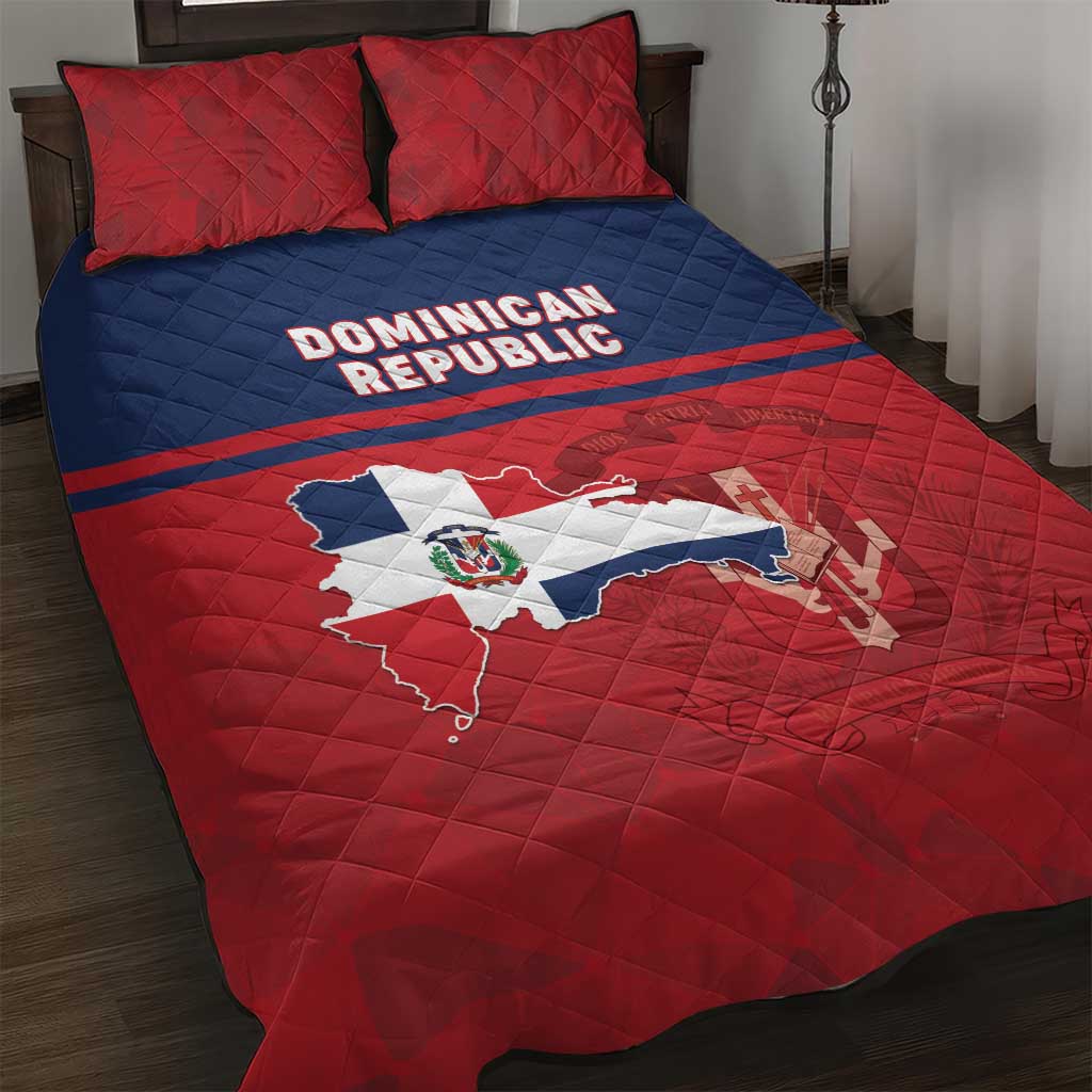 Dominican Republic Quilt Bed Set Dominicana Flag Map