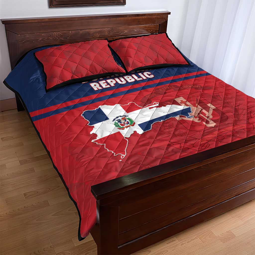 Dominican Republic Quilt Bed Set Dominicana Flag Map