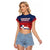 Personalized Dominican Republic Raglan Cropped T Shirt Dominicana Flag Map