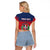 Personalized Dominican Republic Raglan Cropped T Shirt Dominicana Flag Map