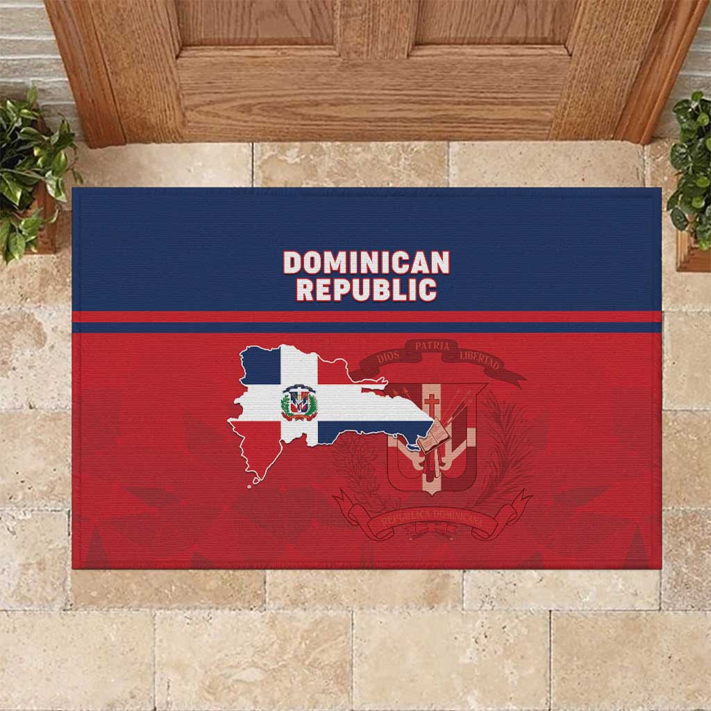Dominican Republic Rubber Doormat Dominicana Flag Map