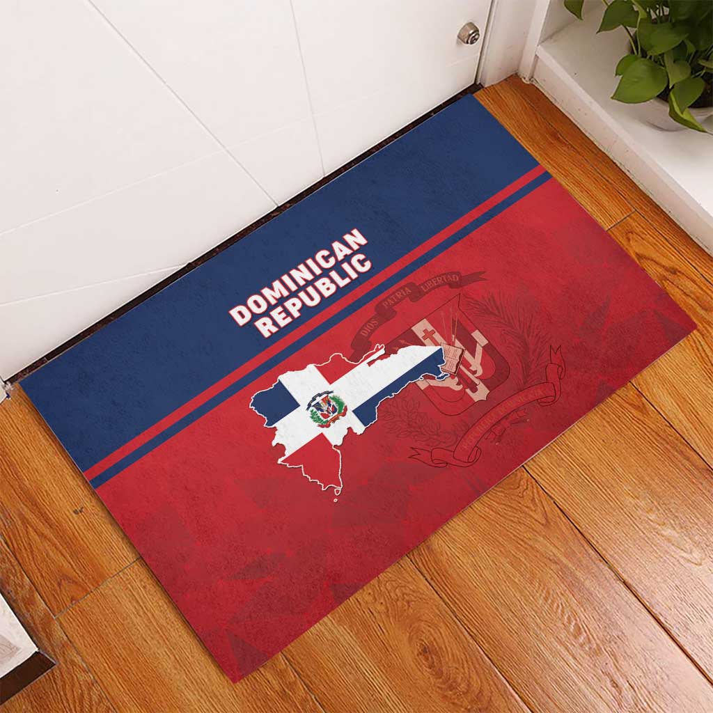 Dominican Republic Rubber Doormat Dominicana Flag Map