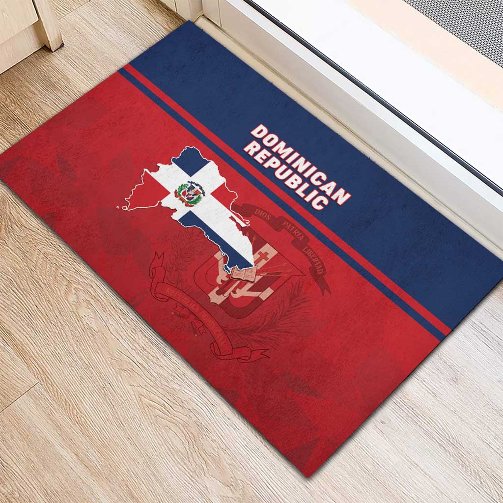 Dominican Republic Rubber Doormat Dominicana Flag Map