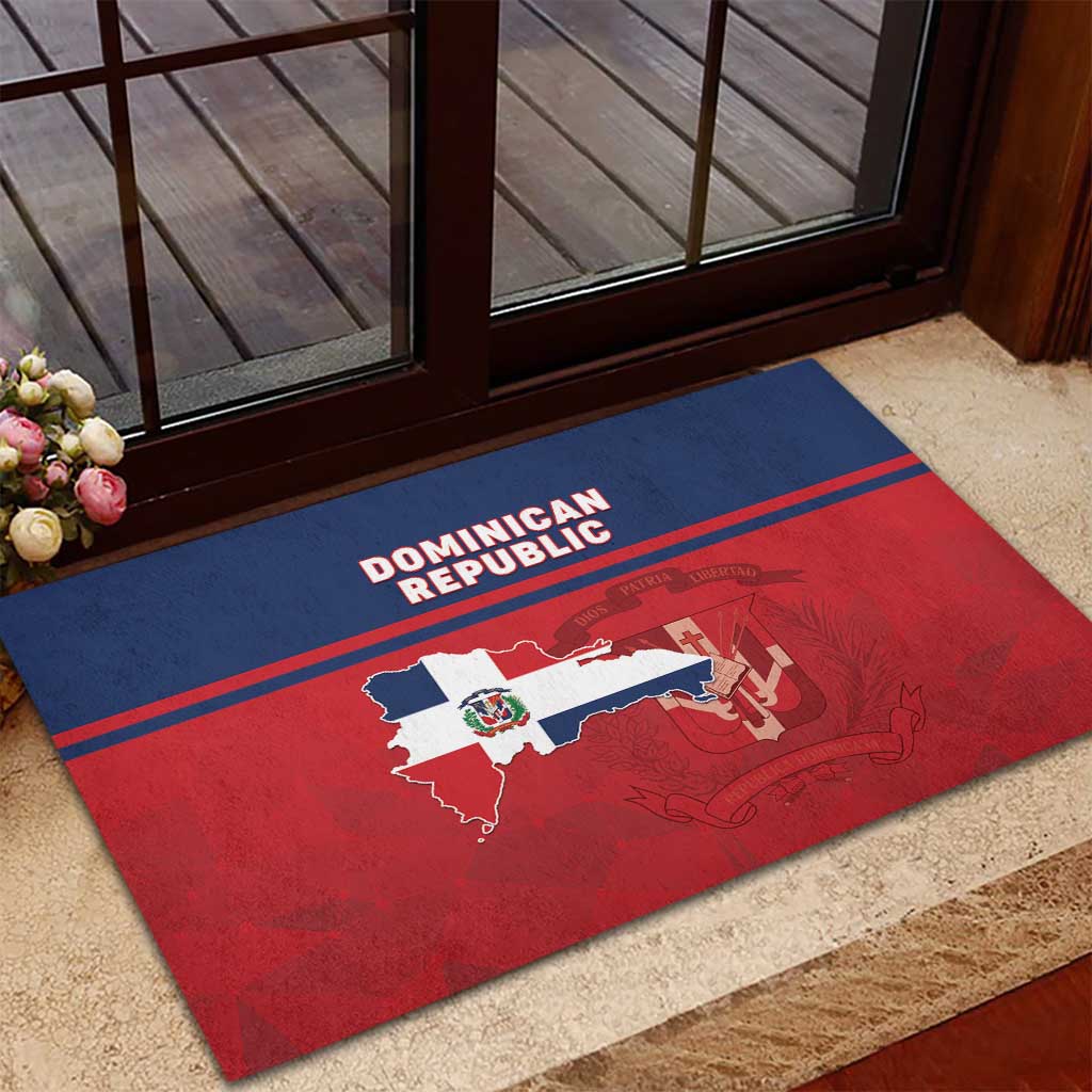 Dominican Republic Rubber Doormat Dominicana Flag Map