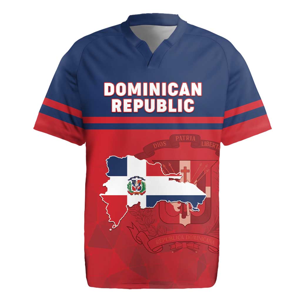 Personalized Dominican Republic Rugby Jersey Dominicana Flag Map